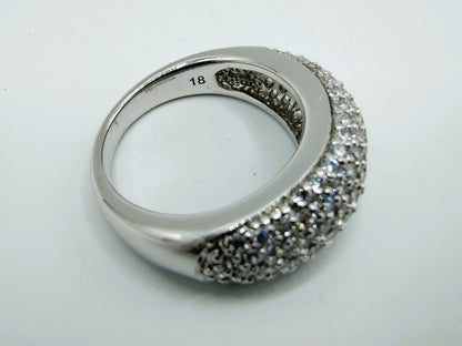 Zilveren ring bezet met zirkonia, 925, 18 mm