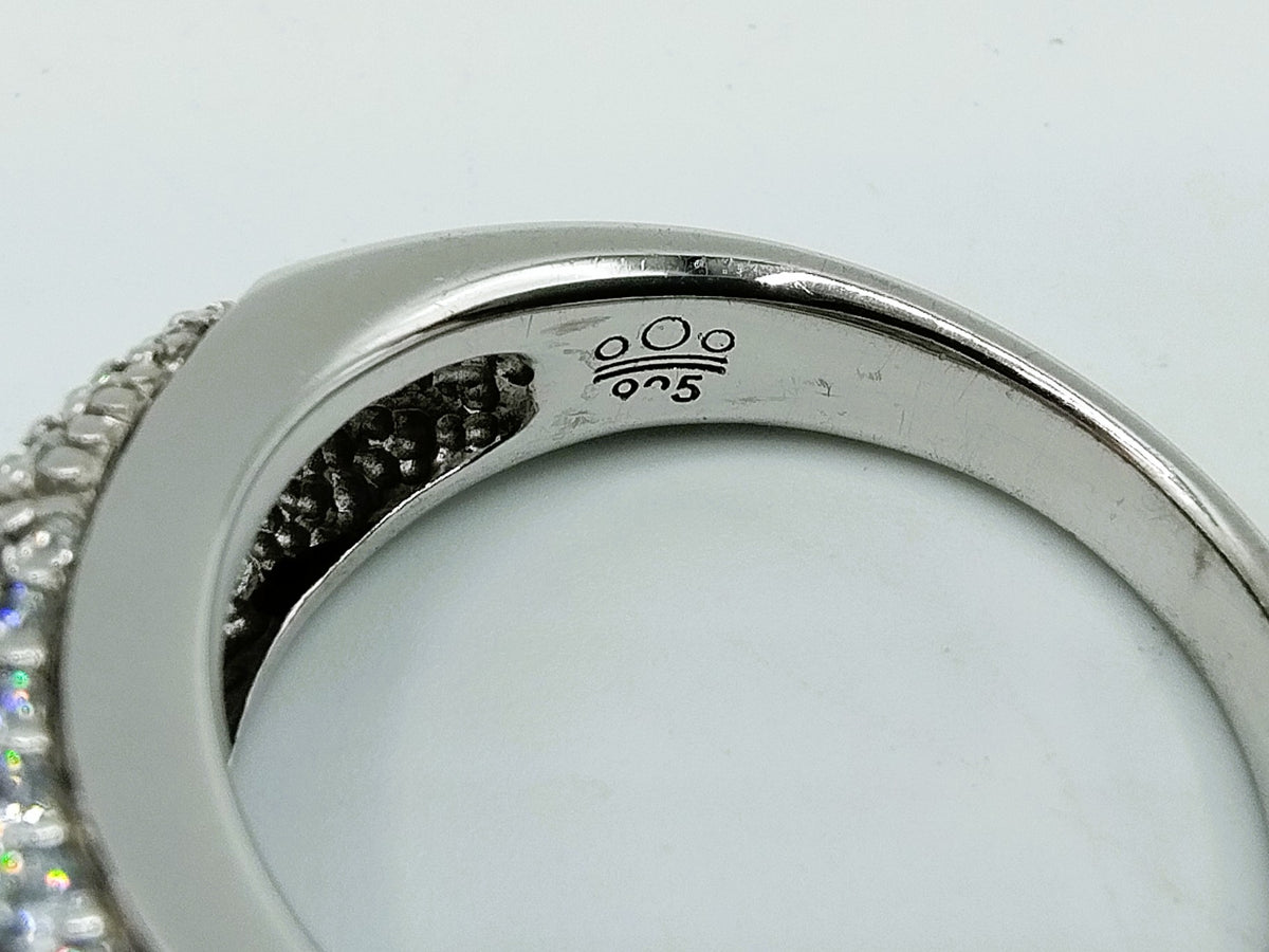 Zilveren ring bezet met zirkonia, 925, 18 mm