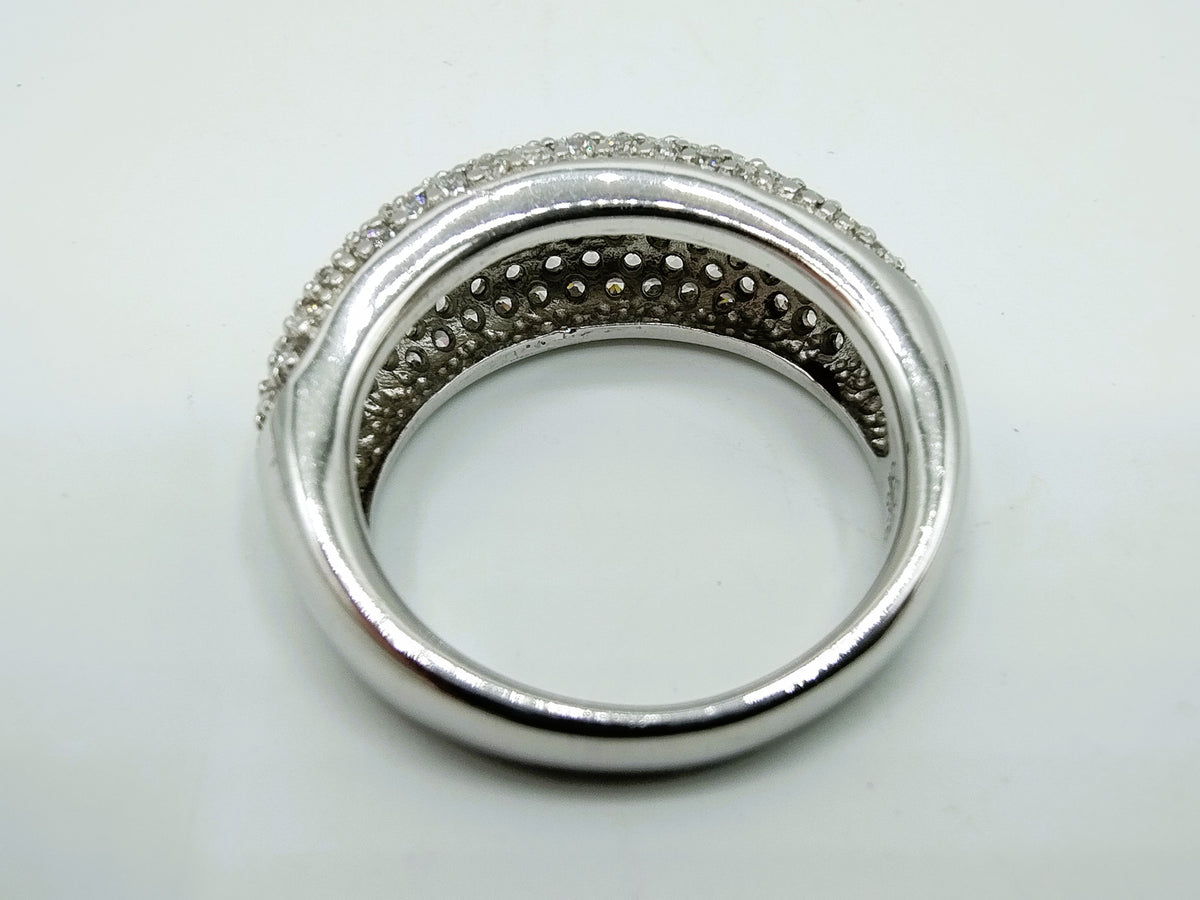 Zilveren ring bezet met zirkonia, 925, 18 mm