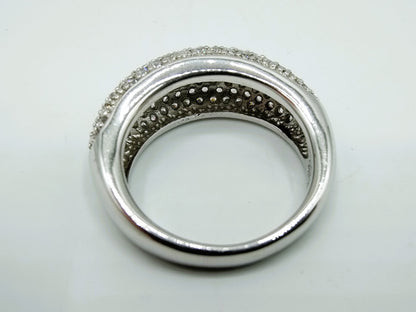 Zilveren ring bezet met zirkonia, 925, 18 mm