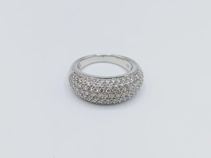 Zilveren ring bezet met zirkonia, 925, 18 mm