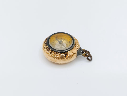 Gouden horlogeketting hanger met kompas, victoriaans