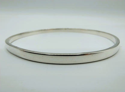 Zilveren slavenarmband 925, dunne ronde schakel met glanzende rand
