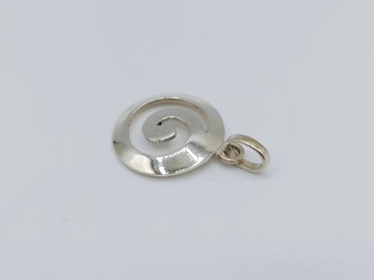 Zilveren 925 spiraal hanger met oogje aan de bovenkant