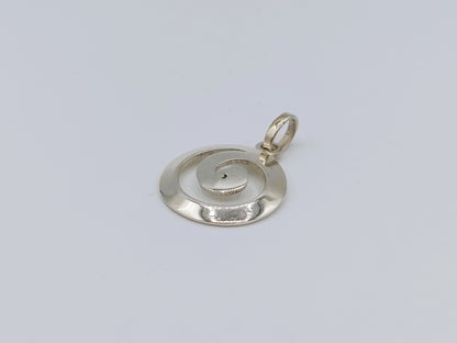 Zilveren 925 spiraal hanger, plat model met opstaand oogje