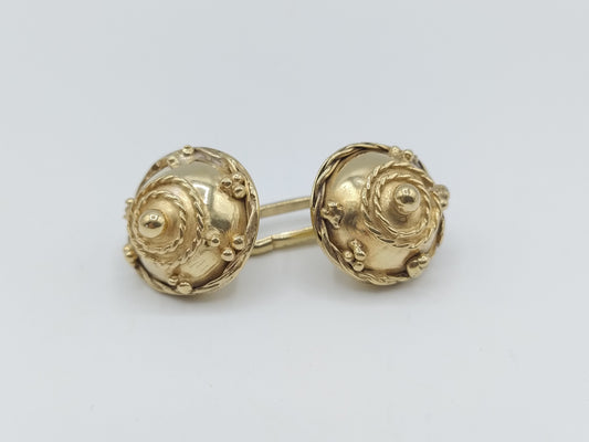 Zilveren keelknopen, goud verguld, volwassenen