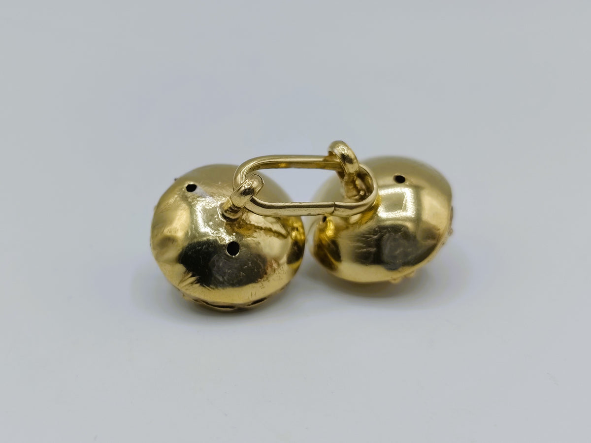 Zilveren keelknopen, goud verguld, volwassenen