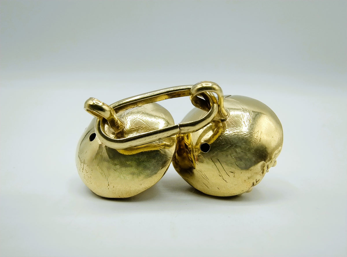 Zilveren keelknopen, goud verguld, volwassenen