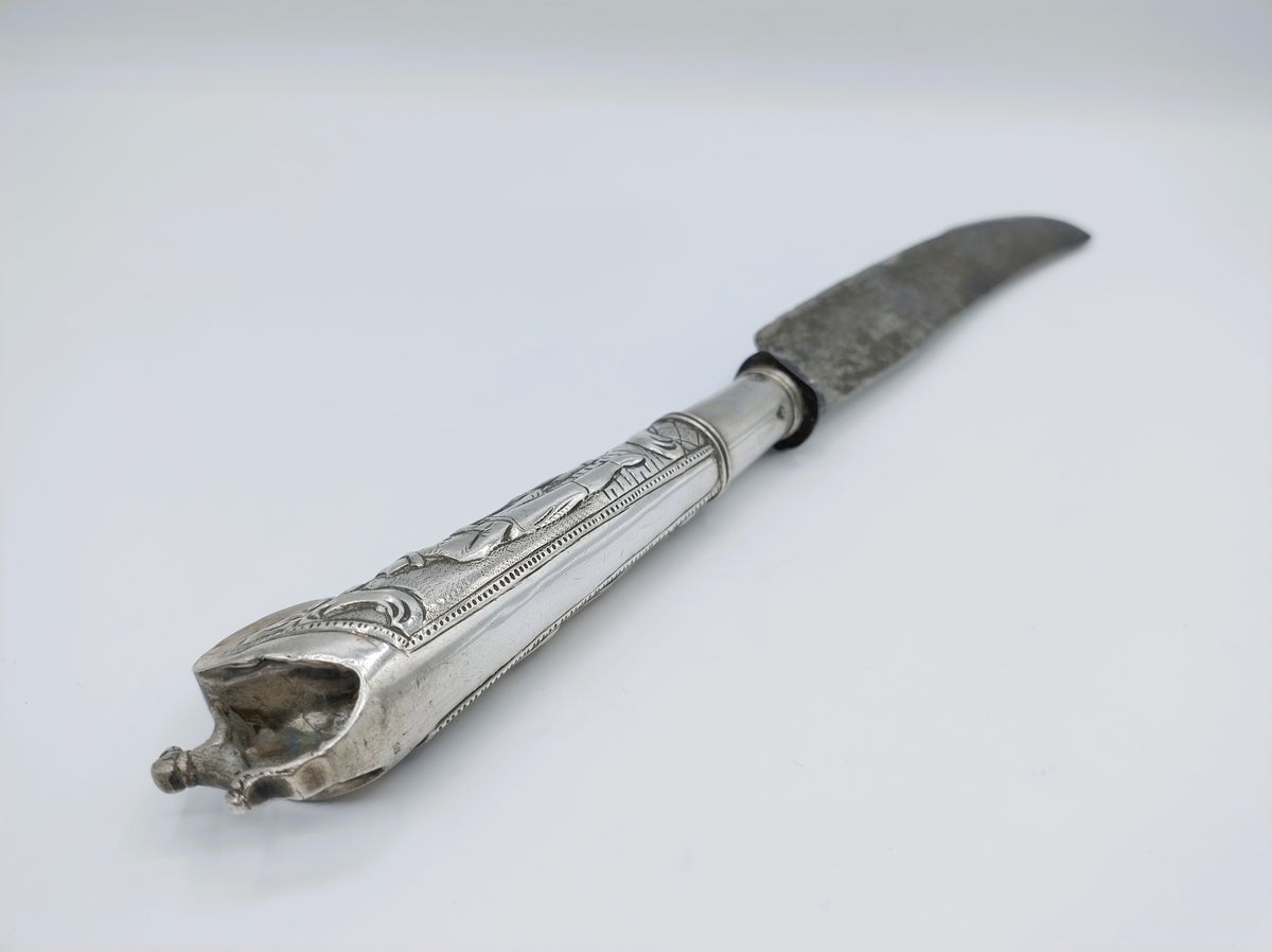 Boerenmes met zilveren heft, P. Schmidt, Leeuwarden, 1825