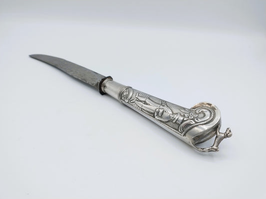 Boerenmes met zilveren heft, P. Schmidt, Leeuwarden, 1825