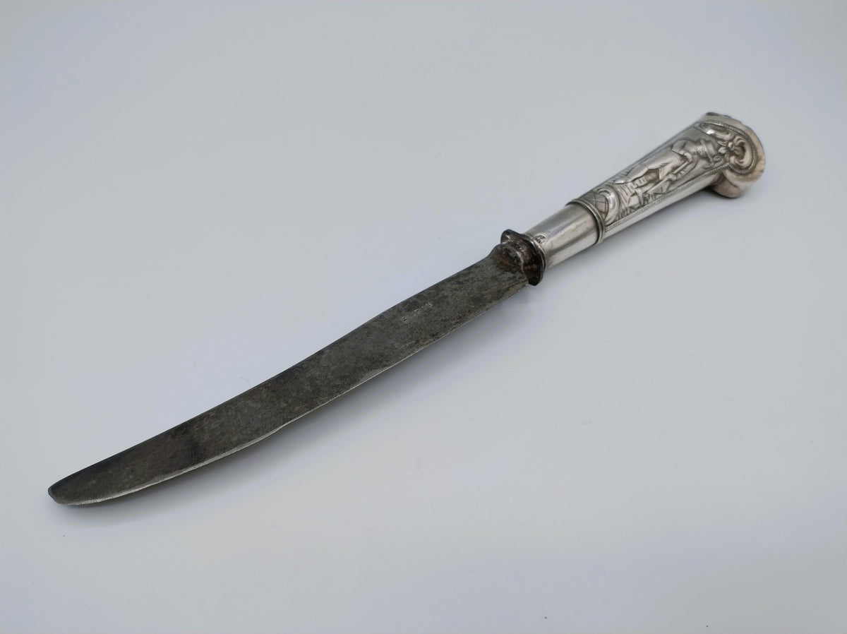Boerenmes met zilveren heft, P. Schmidt, Leeuwarden, 1825
