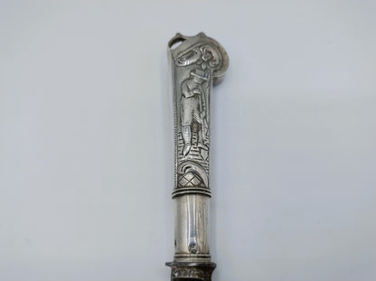 Boerenmes met zilveren heft, P. Schmidt, Leeuwarden, 1825