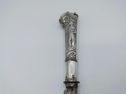 Boerenmes met zilveren heft, P. Schmidt, Leeuwarden, 1825