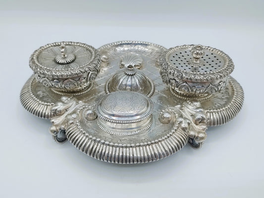 Zilveren bureauset in Louis XVI stijl, Frankrijk, 18e / 19e eeuws