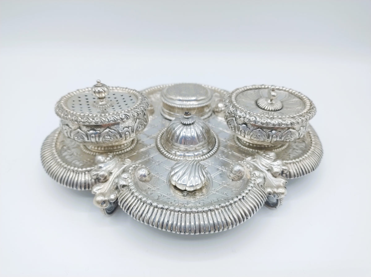 Zilveren bureauset in Louis XVI stijl, Frankrijk, 18e / 19e eeuws
