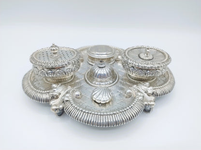 Zilveren bureauset in Louis XVI stijl, Frankrijk, 18e / 19e eeuws
