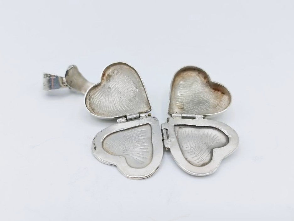 Zilveren hart medaillon hanger, 925