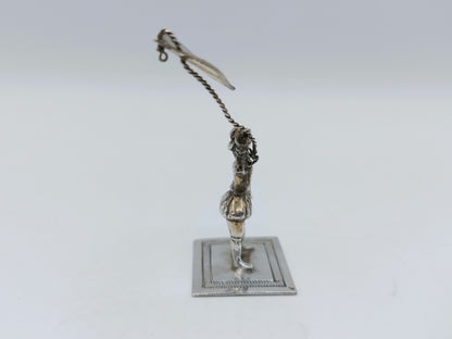 Zilveren miniatuur, man met vlieger, H. Duller, Amsterdam, 1779