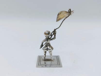 Zilveren miniatuur, man met vlieger, H. Duller, Amsterdam, 1779