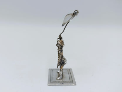 Zilveren miniatuur, man met vlieger, H. Duller, Amsterdam, 1779