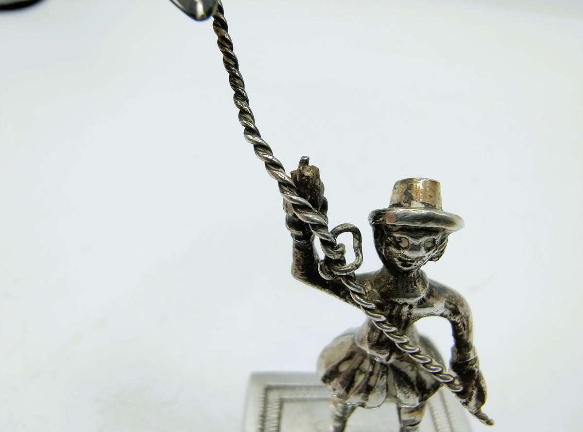 Zilveren miniatuur, man met vlieger, H. Duller, Amsterdam, 1779