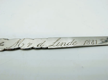 Zilveren rijgnaald, fa. P. Fabrij de Jonge, Goes, ca. 1875