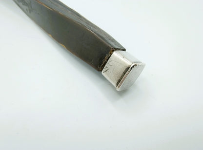 Zilveren punch- of bowllepel met ebbenhouten steel, 18e eeuws