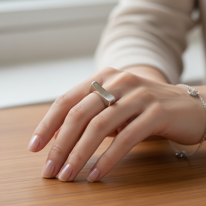 Zilveren designring, Casa, 17,5 mm