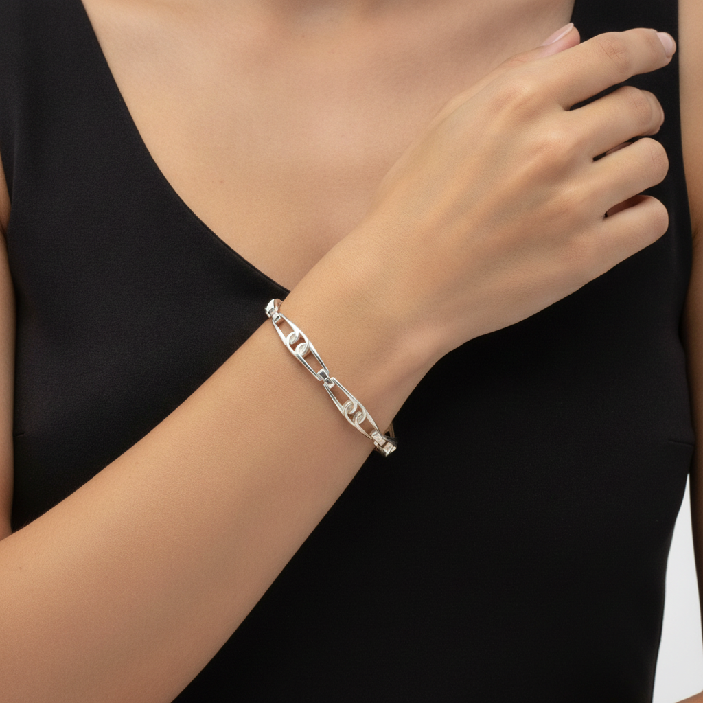 Silbernes Gliederarmband, 18,5 cm