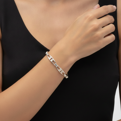Silbernes Gliederarmband, 18,5 cm