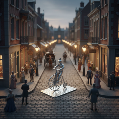 Silver miniature cyclist, F.A. Lesener, Amsterdam, ca. 1930