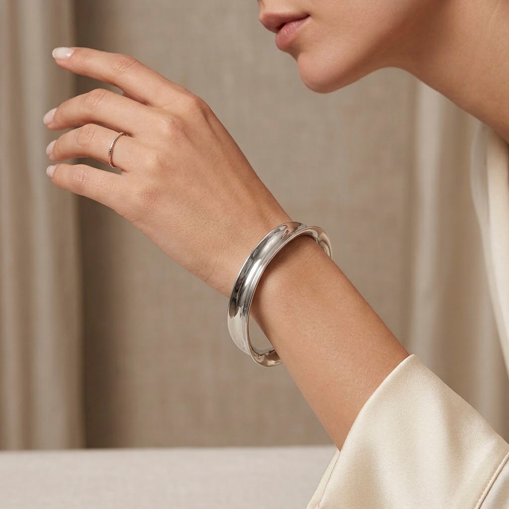 Zilveren designarmband, bangle, 925