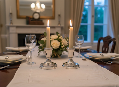 Silver candlesticks, A. M. Weisrose, Birmingham, 1989