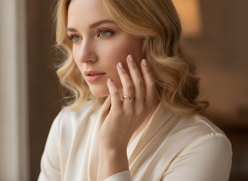 Gouden ring met diamant, 0,03 ct, 18 mm