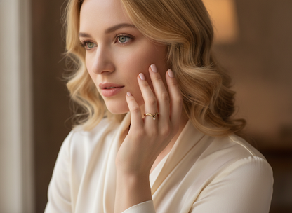Gouden ring met diamant, 0,03 ct, 18 mm
