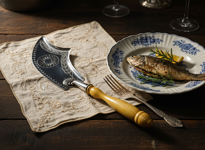 Silver fish slice, F. C. Thomas, Brussels, ca. 1820