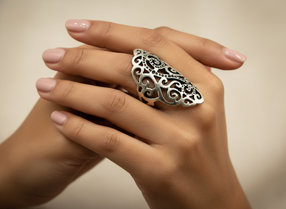 Silver ring with curl motif, 19 mm, 925