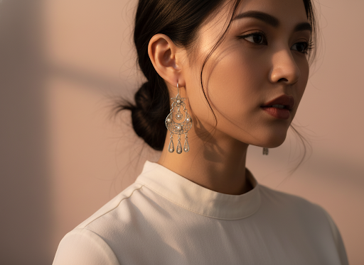 Silver filigree earrings
