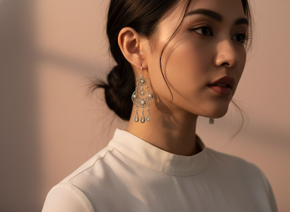 Silver filigree earrings