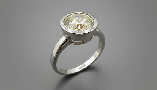 Zilveren ring met grote zirkonia, 925, 18 mm