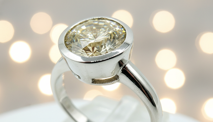 Zilveren ring met grote zirkonia, 925, 18 mm