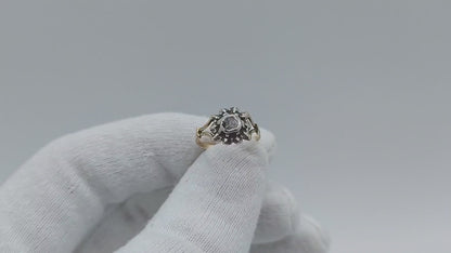 Goldring mit Rosendiamant, 16,5 mm