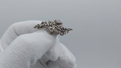 Silver/gold branch brooch set with 34 rose diamonds, 19th century