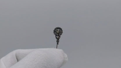 Gouden / zilveren broche met roosdiamanten